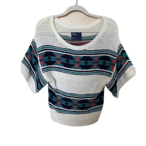 American Eagle Outfitters Sweaters - AEO Sweater Knit Aztec Southwestern Print Womens Small/P White green Orange Blue